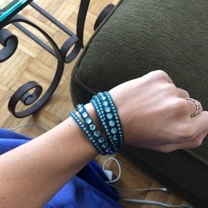 Swarovski Teal Wrap Bracelet